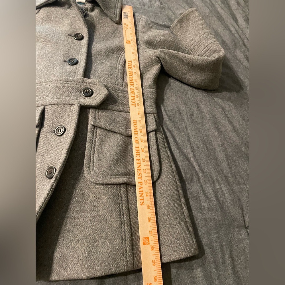 J. Crew Gray Wool-Blend Pea Coat with Belted Waist - Picture 12 of 14